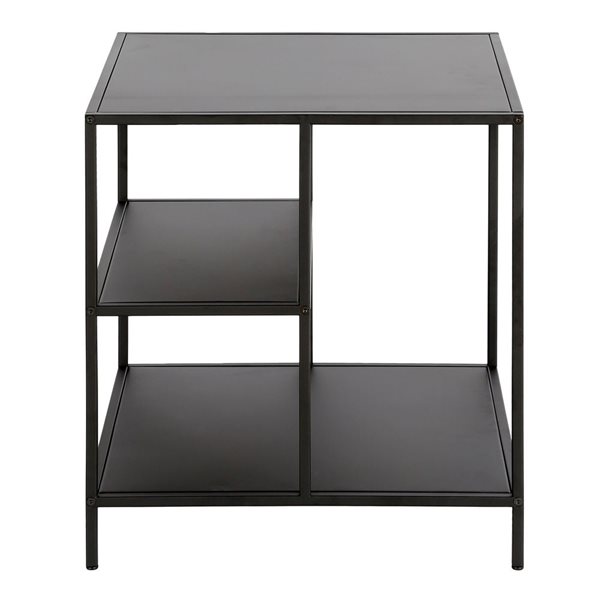 Hailey Home Winthrop Black Metal Square End Table