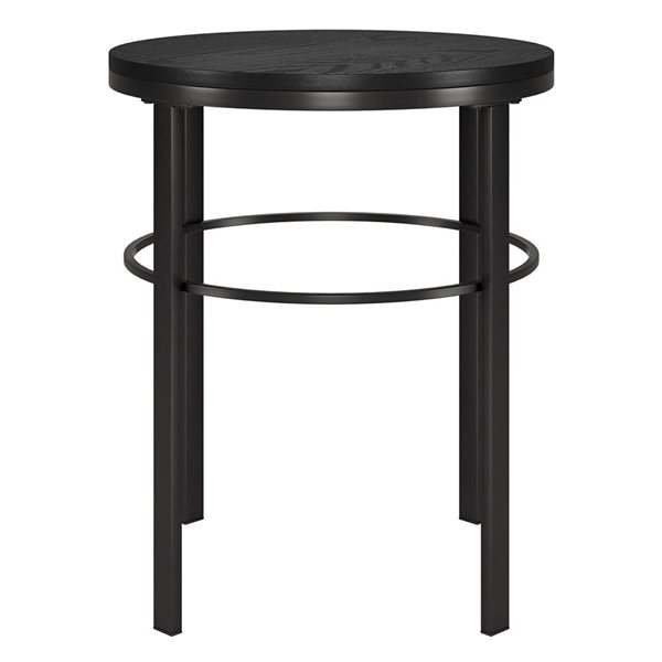 Hailey Home Gaia Black Composite Round End Table