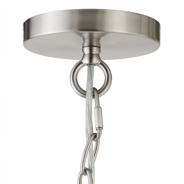 Hailey Home Verona 11-in W Brushed Nickel Pendant Ceiling Light w/ Clear Glass Shade