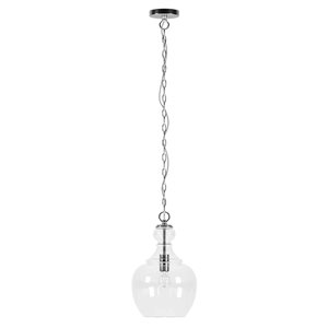 Hailey Home Verona 11-in W Brushed Nickel Pendant Ceiling Light w/ Clear Glass Shade