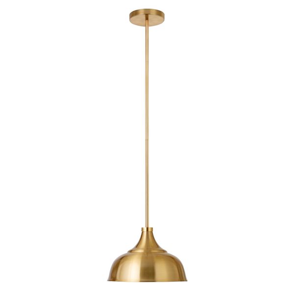 Hailey Home Mackenzie 10.75-in W Brass Pendant Ceiling Light w/ Metal Shade