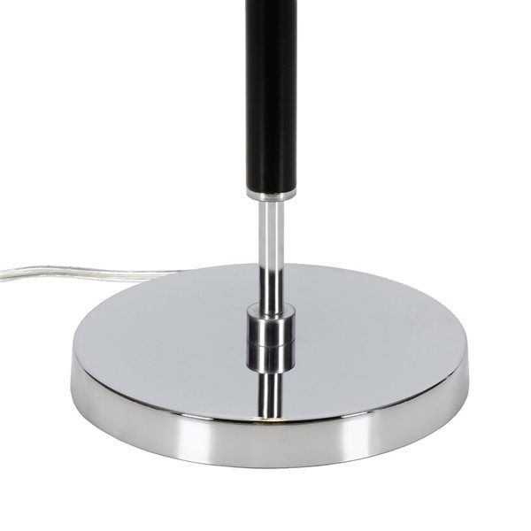 Lampe de table Simone de Hailey Home 25 po h. fini noir et nickel avec abat-jour en tissu