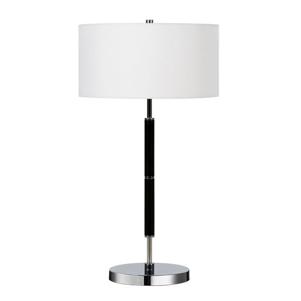 Lampe de table Simone de Hailey Home 25 po h. fini noir et nickel avec abat-jour en tissu