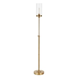 Hailey Home Frieda 66-in H Brass Floor Lamp w/ Clear Glass Shade