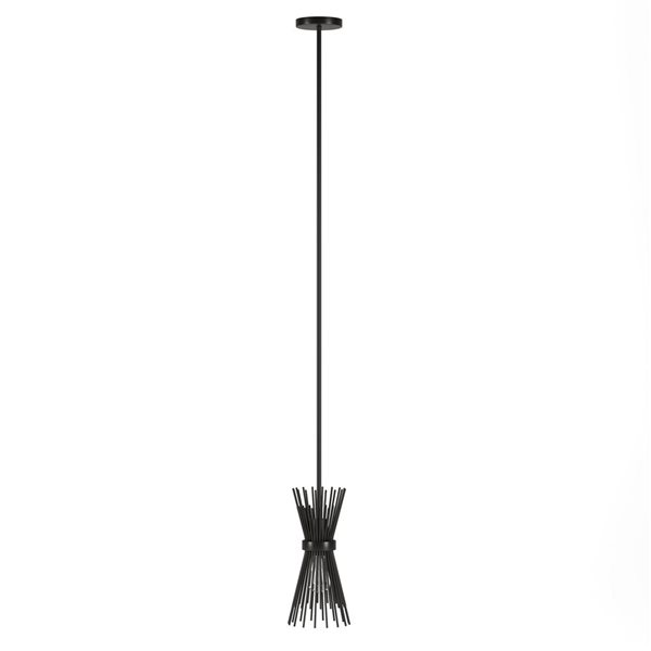 Luminaire suspendu Andromeda Hailey Home 7 po l. noir avec abat-jour en métal