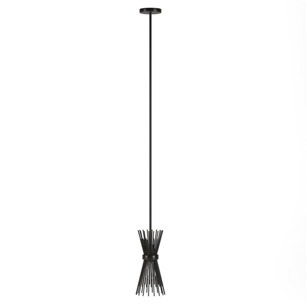 Hailey Home Andromeda 7-in W Black Starburst Pendant Ceiling Light w/ Metal Shade