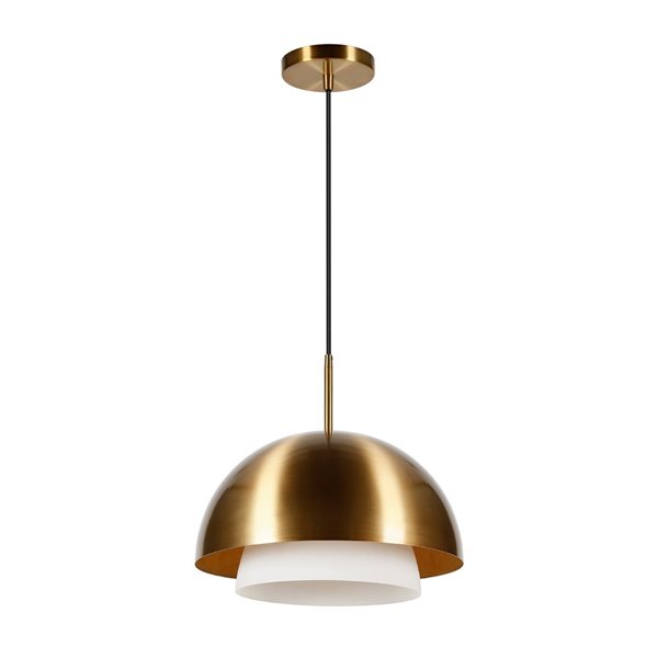 Hailey Home Octavia 15.75-in W Brass Pendant Ceiling Light w/ Metal Shade