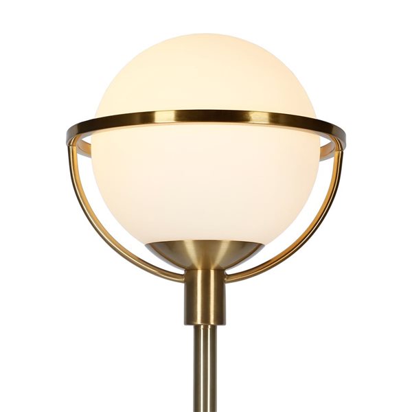 Hailey Home Cieonna 68-in H Brass Floor Lamp w/ White Glass Shade