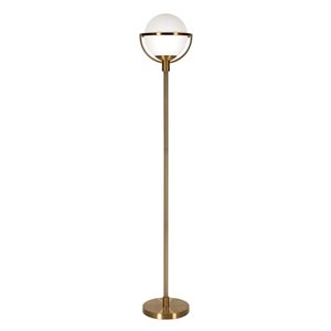 Hailey Home Cieonna 68-in H Brass Floor Lamp w/ White Glass Shade