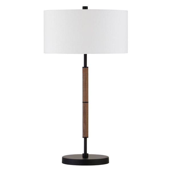 Hailey Home Simone 25-in H Blackened Bronze 2-Light Table Lamp with Fabric Shade