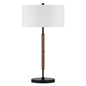 Hailey Home Simone 25-in H Blackened Bronze 2-Light Table Lamp with Fabric Shade