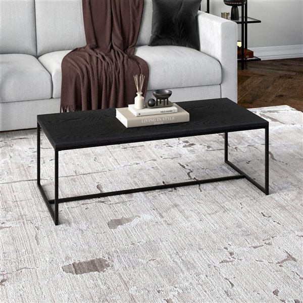 Hailey Home Boone Black Grain Composite Coffee Table