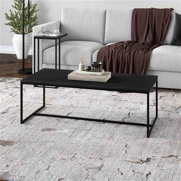 Hailey Home Boone Black Grain Composite Coffee Table