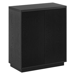 Hailey Home Alston 28 W x 14 D x 32-in H Black Woodgrain MDF 2-Door Accent Cabinet