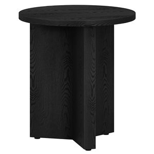 Table d'appoint ronde Anders Hailey Home en noir et dessus en composite