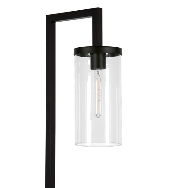 Hailey Home Malva 67-in H Black Floor Lamp w/ Clear Glass Shade