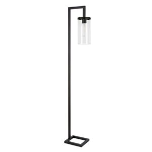 Hailey Home Malva 67-in H Black Floor Lamp w/ Clear Glass Shade