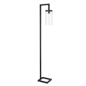 Hailey Home Malva 67-in H Black Floor Lamp w/ Seeded Glass Shade