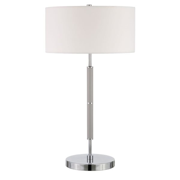 Lampe de table à 2 lumières Simone de Hailey Home 25 po h. gris avec abat-jour en tissu