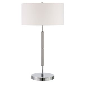 Lampe de table à 2 lumières Simone de Hailey Home 25 po h. gris avec abat-jour en tissu