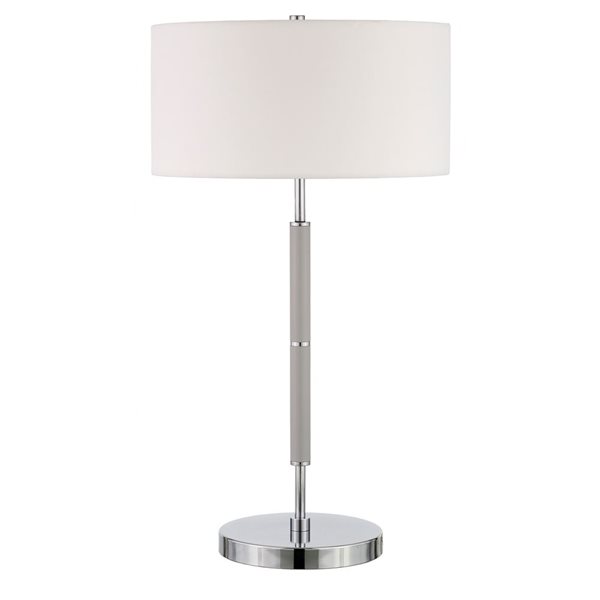 Hailey Home Simone 25-in H Cool Grey 2-Light Table Lamp with Fabric Shade