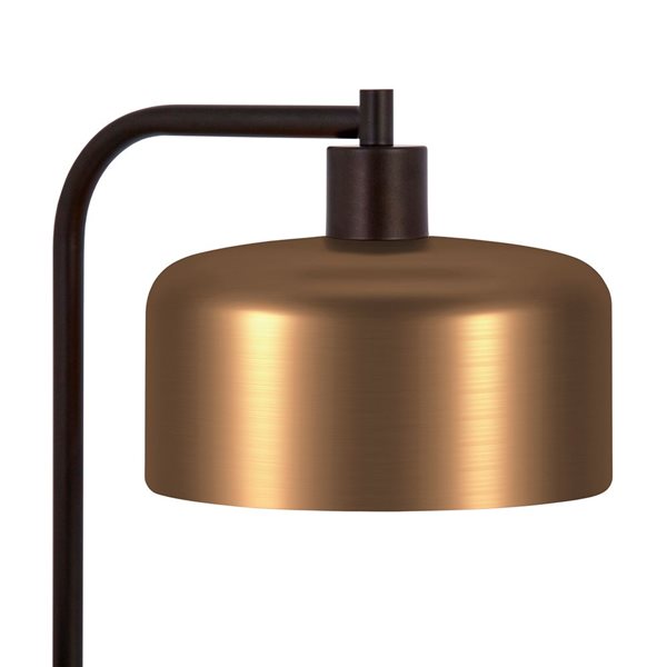 Hailey Home Cadmus 57-in H Black Floor Lamp w/ Brass Metal Shade