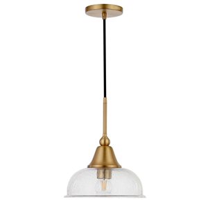 Luminaire suspendu Magnolia Hailey Home 10,75 po l. laiton avec abat-jour en verre transparent