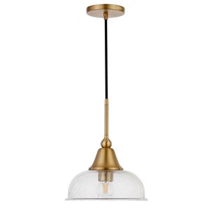 Hailey Home Magnolia 10.75-in W Brass Pendant Ceiling Light w/ Clear Glass Shade