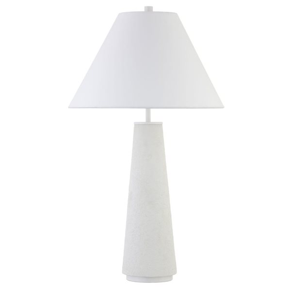 Lampe de table monochrome Ingalls de Hailey Home 28 po h. blanc mat avec abat-jour en tissu