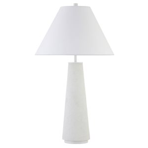 Hailey Home Ingalls 28-in H Matte White Monochrome Table Lamp with Fabric Shade