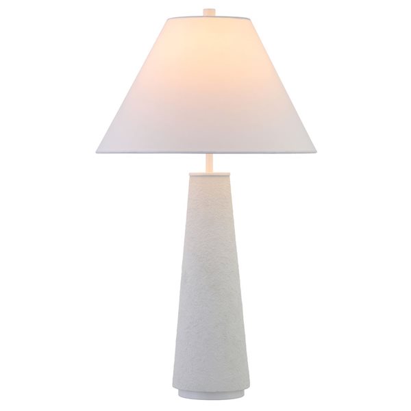 Lampe de table monochrome Ingalls de Hailey Home 28 po h. blanc mat avec abat-jour en tissu