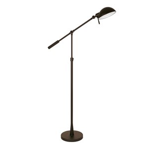 Hailey Home Dexter 60-in H Black Height Adjustable Tilting Floor Lamp w/ Metal Shade