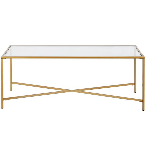 Hailey Home Henley Brass Glass Coffee Table