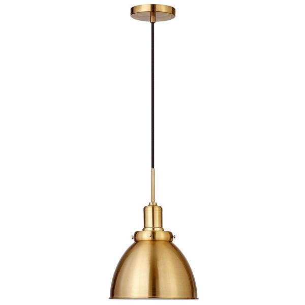 Hailey Home Madison 12-in W Brass Pendant Ceiling Light w/ Metal Shade