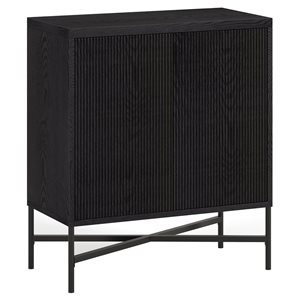 Hailey Home Brighton 28 W x 15 D x 32-in H Black Woodgrain MDF 2-Door Accent Cabinet