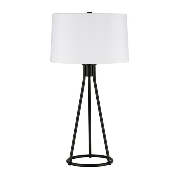 Lampe de table Nova de Hailey Home 28 po h. métal bronze noirci avec abat-jour en tissu blanc