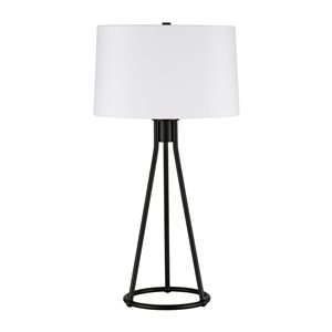 Lampe de table Nova de Hailey Home 28 po h. métal bronze noirci avec abat-jour en tissu blanc