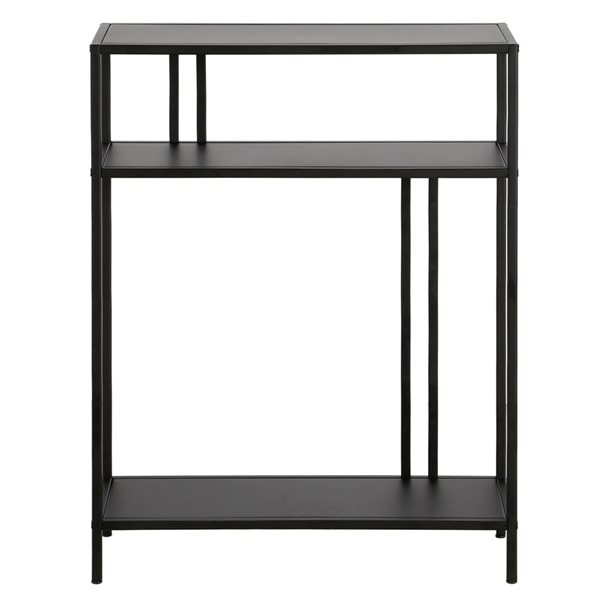 Hailey Home Cortland 22 W x 29.5-in H Blackened Bronze Metal Industrial Console Table w/ Metal Shelves