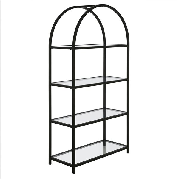 Hailey Home Garrett Black Metal 5-Shelf Bookcase