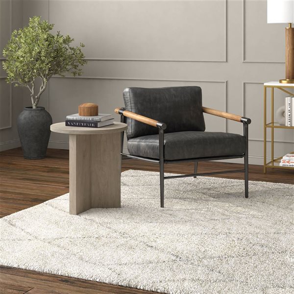 Hailey Home Anders Grey Oak Composite Round End Table