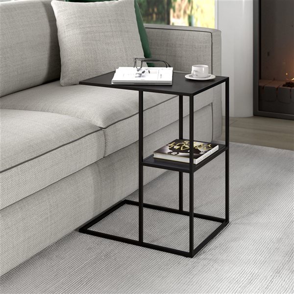 Hailey Home Winthrop Black Metal Rectangular End Table