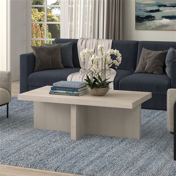 Hailey Home Elna Alder White Composite Coffee Table