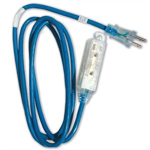 Rallonge pour chauffe-moteur Canada Wire à 3 prises avec témoin lumineux, 2 m, bleu