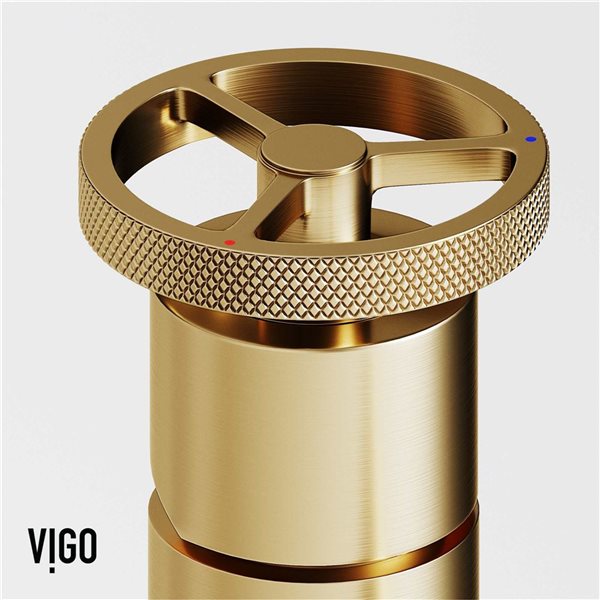 VIGO Cass 12-in Matte Brushed Gold Single Handle Single Hole Bathroom Vessel Faucet