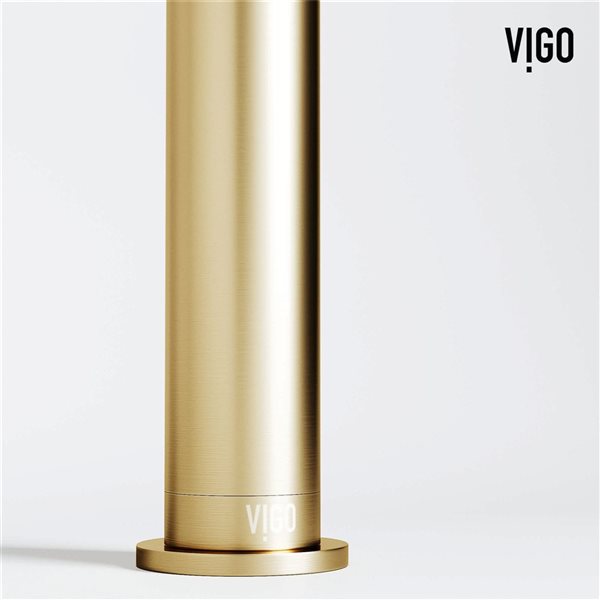 VIGO Cass 12-in Matte Brushed Gold Single Handle Single Hole Bathroom Vessel Faucet