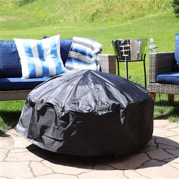 Sunnydaze Decor 40-in W Black Weather Resistant Round Fire Pit Cover