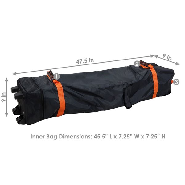 Sunnydaze Decor Black Rolling Carrying Bag for 10 x 10-ft Canopy