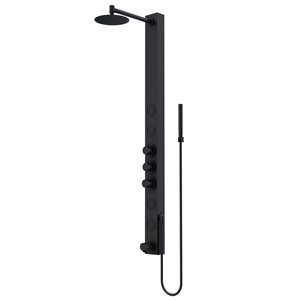 VIGO Bowery 58-in x 4-in Matte Black 4-Jet High Pressure Shower Panel System with Round Fixed Rain Shower Head