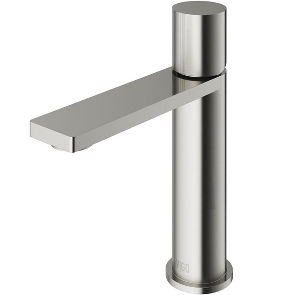 VIGO Halsey 8-in Brushed Nickel Single Handle Single Hole Bathroom Faucet