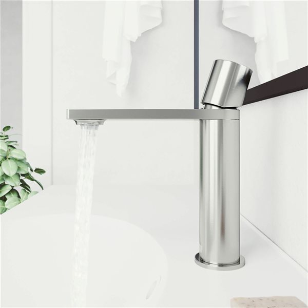 VIGO Halsey 8-in Brushed Nickel Single Handle Single Hole Bathroom Faucet